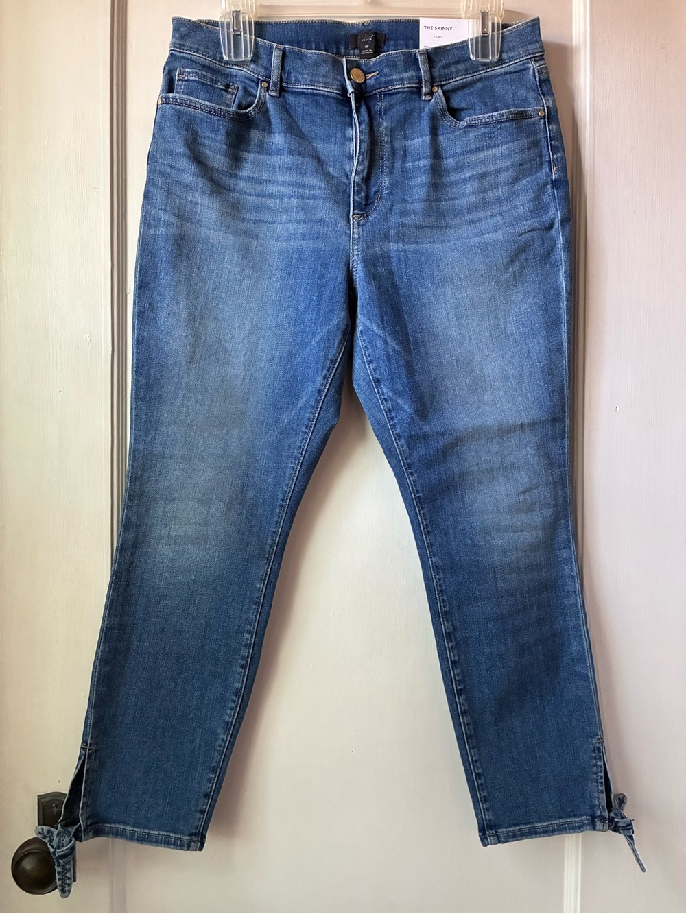 NEW Ann Taylor Factory Petite The Skinny mid rise Jeans with Ankle Ties